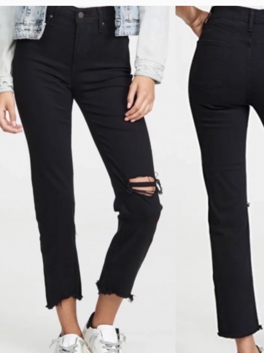 Levis 724 High Rise Straight Crop Jeans Black 28
